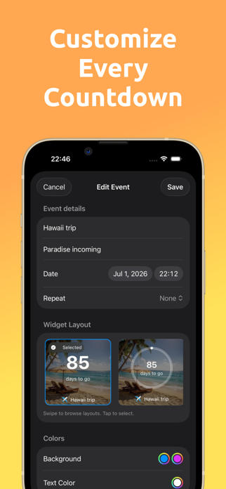 Countdown app widget Screenshot 3 of 6