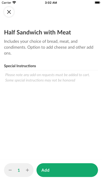 Woodlands Market: Ordering Screenshot