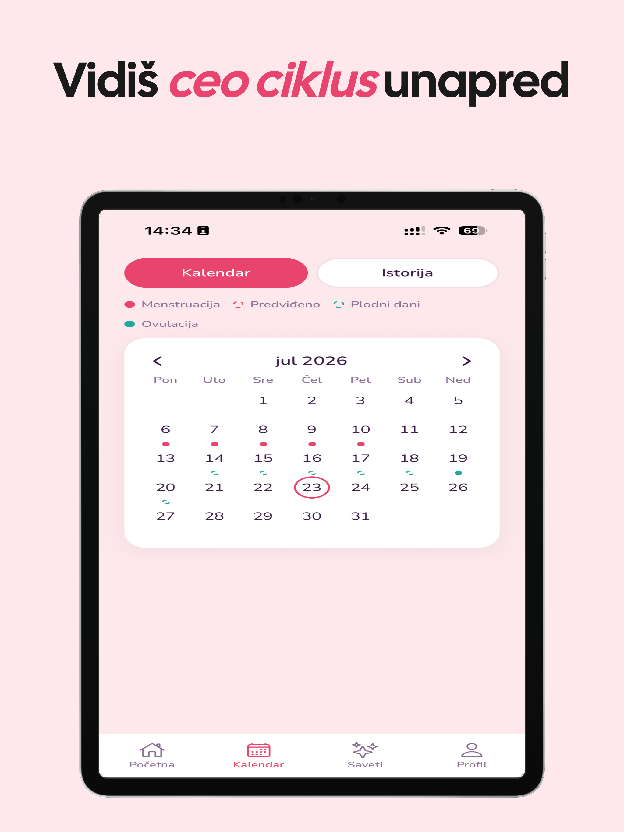 Vila: Menstrualni Kalendar screenshot 7