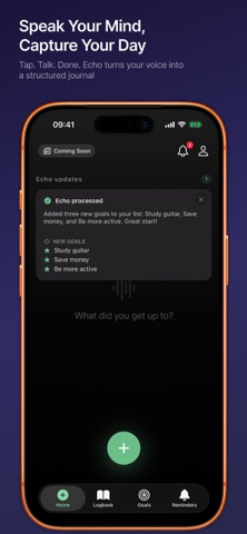 Echo - Speak, Track, Grow iPhone screenshot