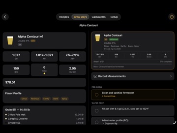 Brew Pilot: Beer Brew Co-Pilot iPad screenshot