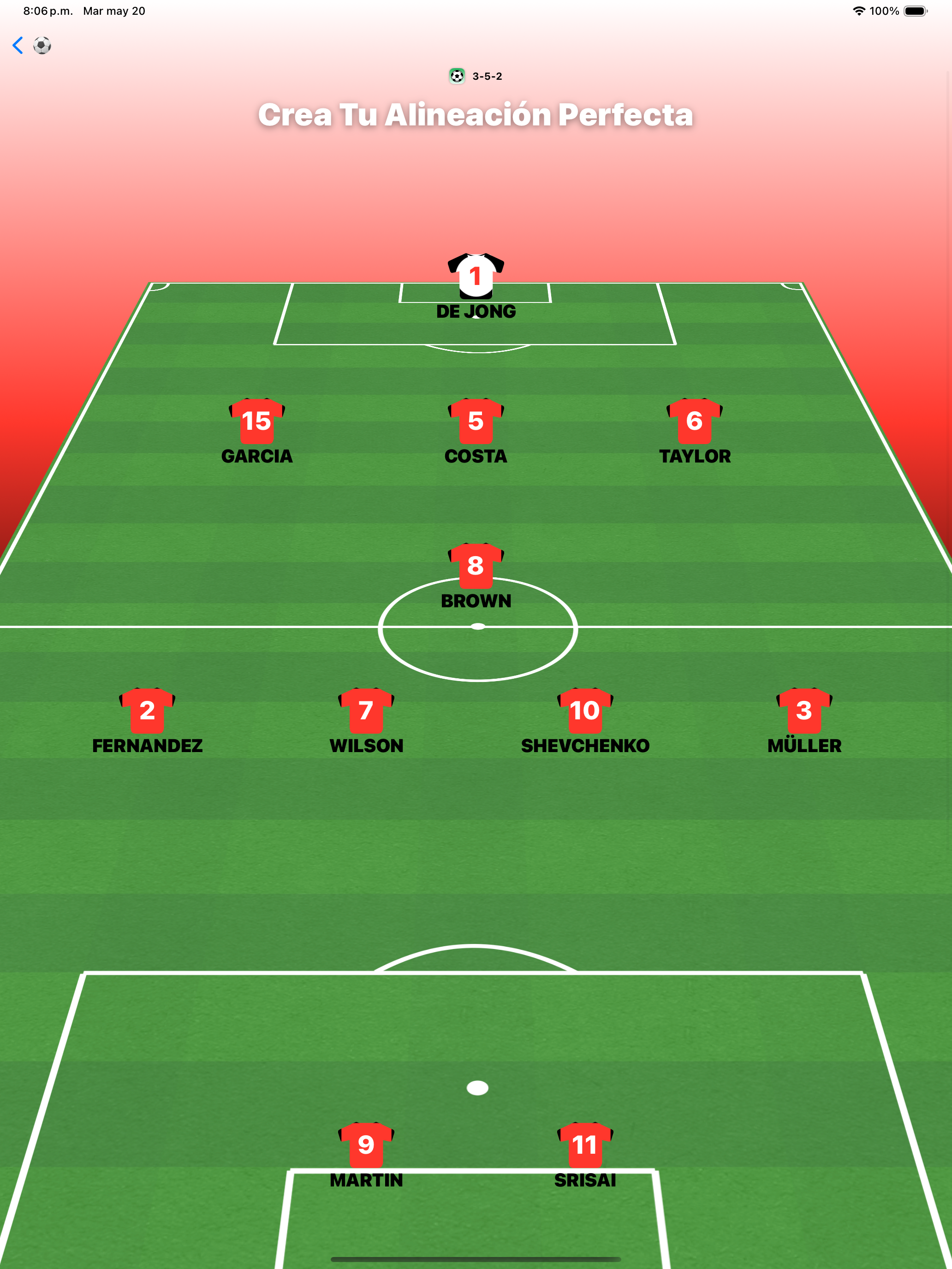 Creador de alineación fútbol