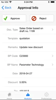 sap business one iphone capturas de pantalla 2