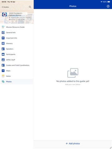My Guides - AIPAC iPad screenshot