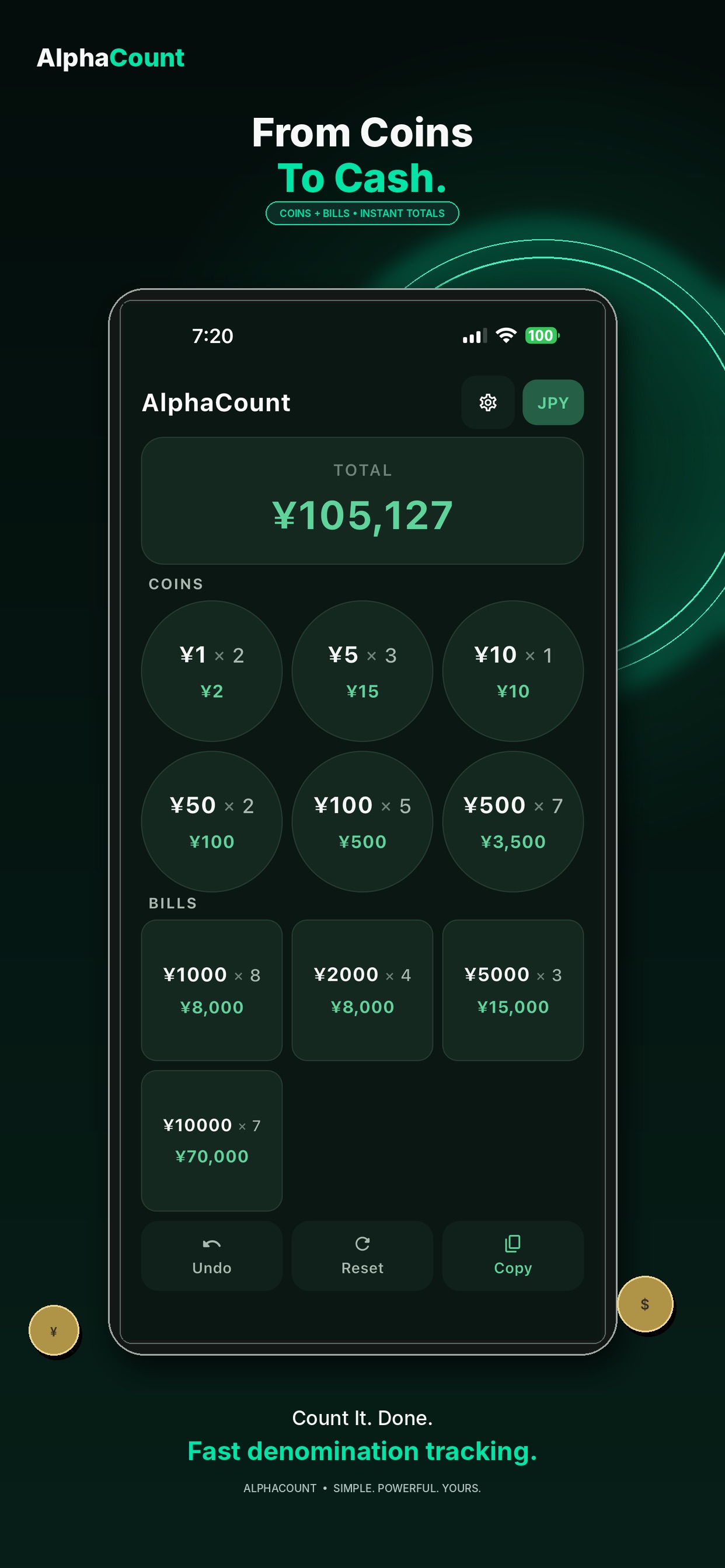 Screenshot 1 of AlphaCount: Currency Counter