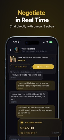 Obsidia: Fragrance Marketplace iPhone screenshot