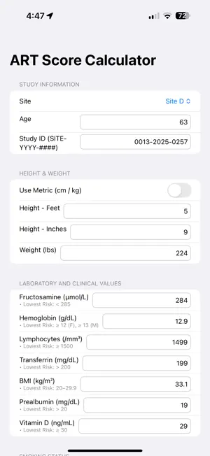 ART Score Calculator screenshot 3