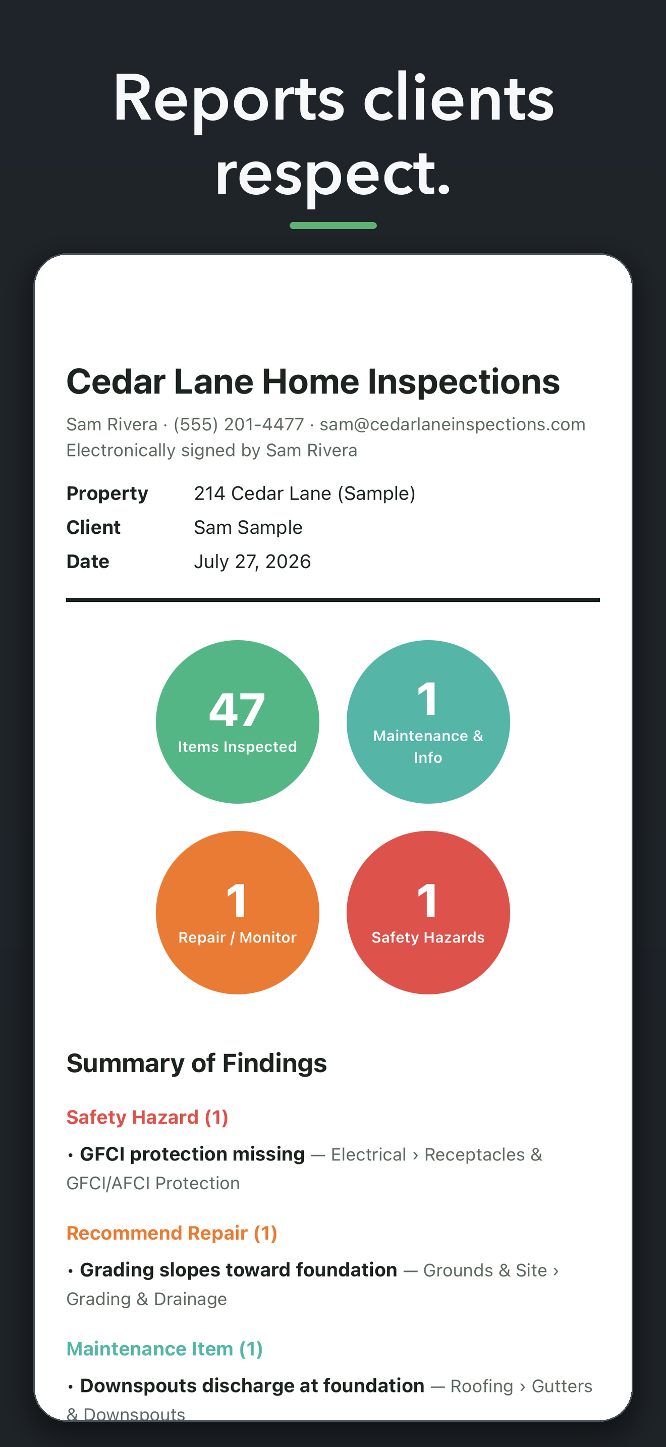 Rafter: Home Inspection Report screenshot 3