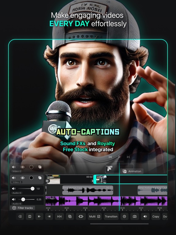 Filma - Video Editor Music io iPad screenshot 1 - Photo & Video app
