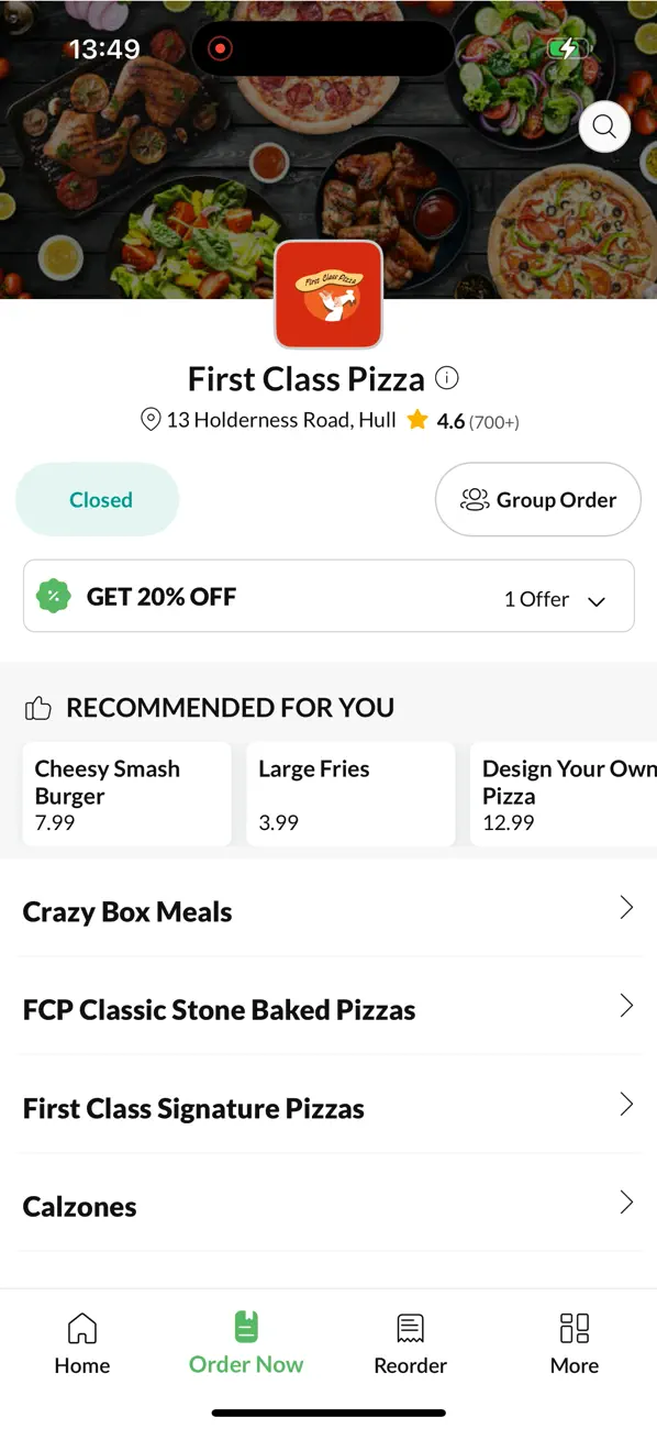 Screenshot #2 pour First Class Pizza.