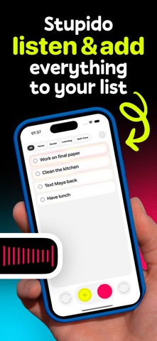 Stupido: Voice To-Dos iPhone screenshot