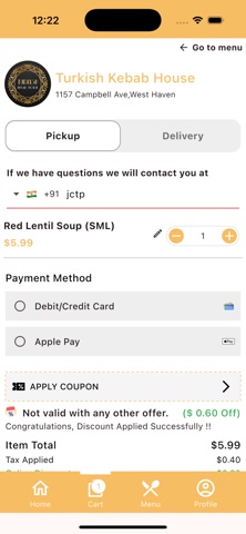 Turkish Kebab House Restaurant iPhone screenshot