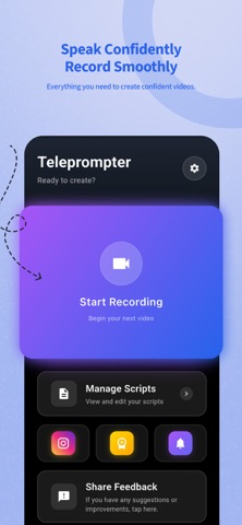 Teleprompter for Vlog Creators iPhone screenshot