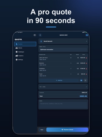 QUOTR: Quotes & Invoices iPad screenshot