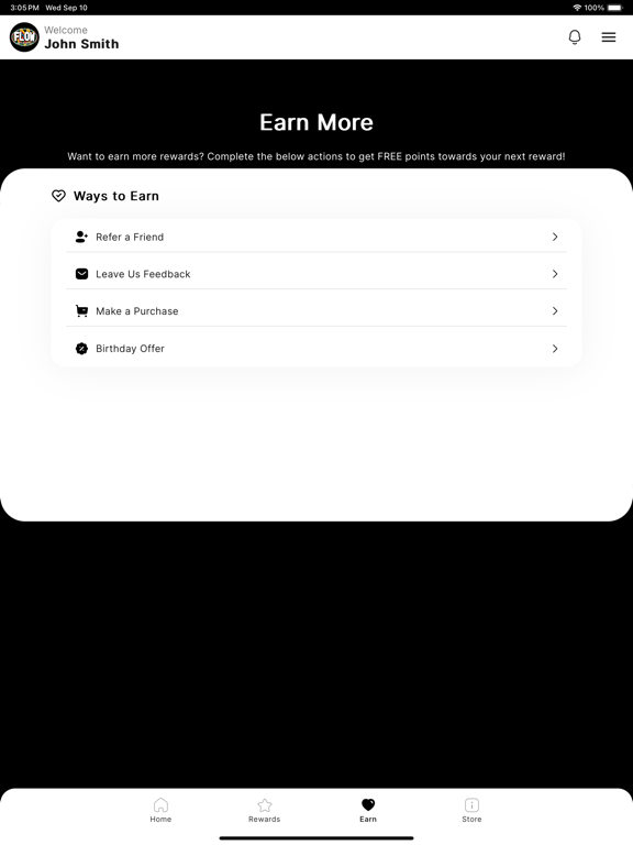 Flowland Inc Rewards app screenshot 3