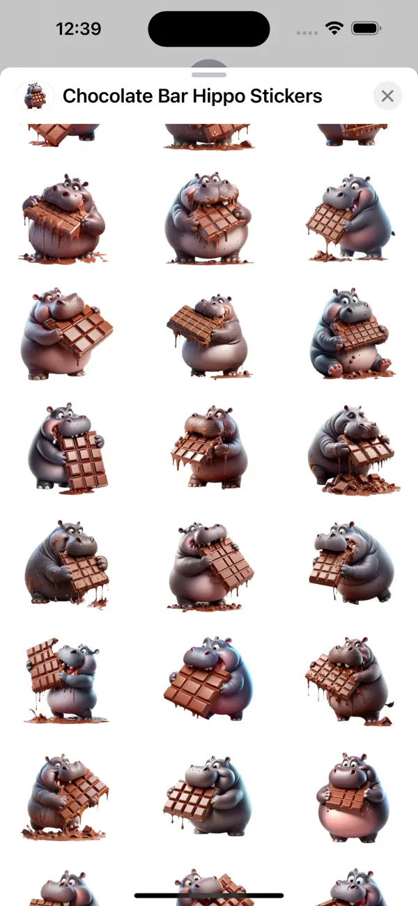Screenshot #2 pour Chocolate Bar Hippo Stickers