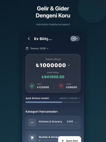 budget route: bütçe takibi iPad screenshot