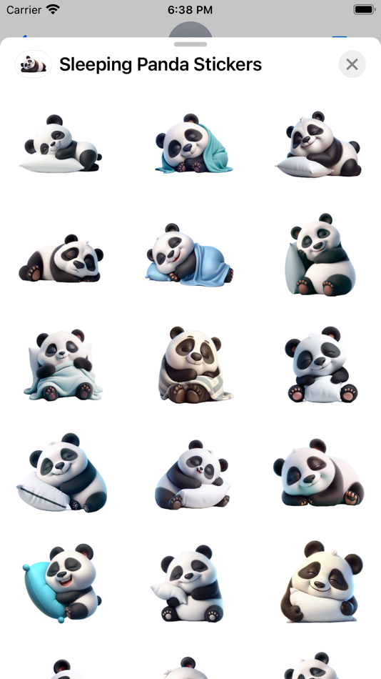 #1. Sleeping Panda Stickers (iOS) بواسطة: Paul Scott