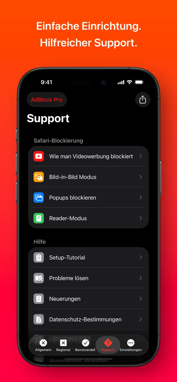Adblock Pro für Safari-Browser iPhone App Screenshot 5 – Dienstprogramme