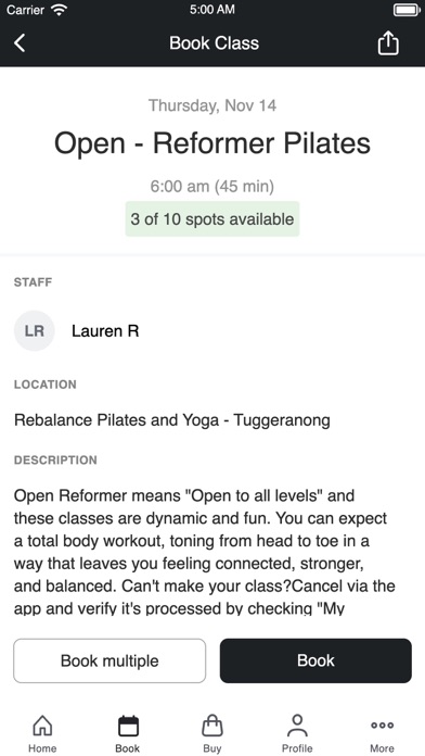 Rebalance Pilates and Yoga Screenshot