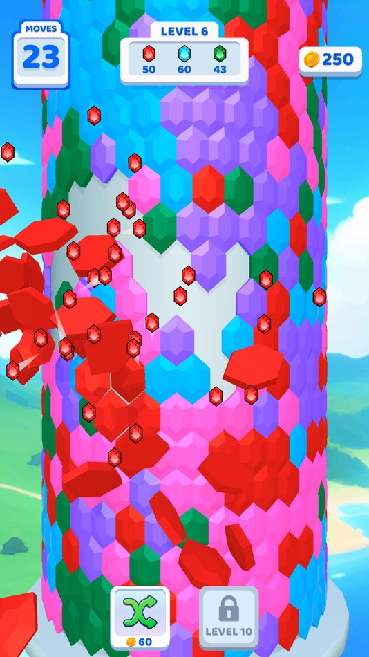 #6. Hex Fall 3D (iOS) 게시자: Bugbomb