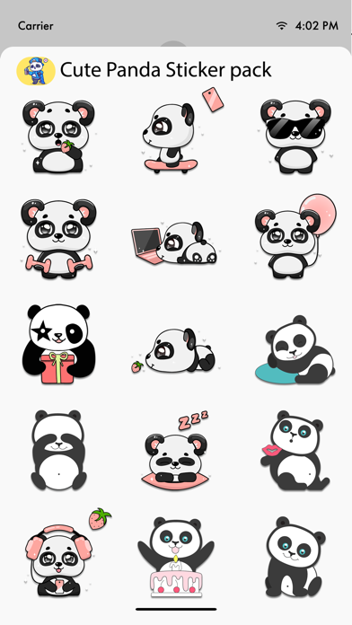 Screenshot #3 pour Cute Panda Stickers Pack!