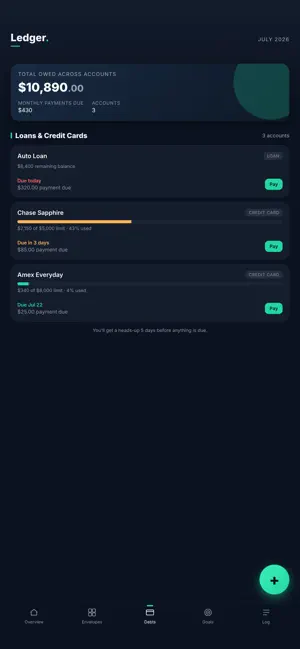 Ledger Budget Tracker screenshot 2