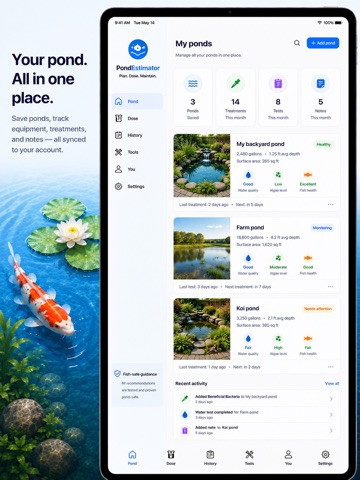 Pond Care: Measure & Dose iPad screenshot