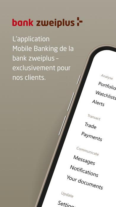 Screenshot #1 pour bank zweiplus Mobile-Banking