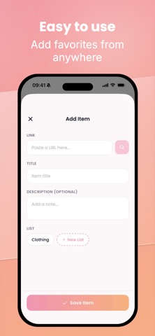 Favly: Shopping wishlist screenshot