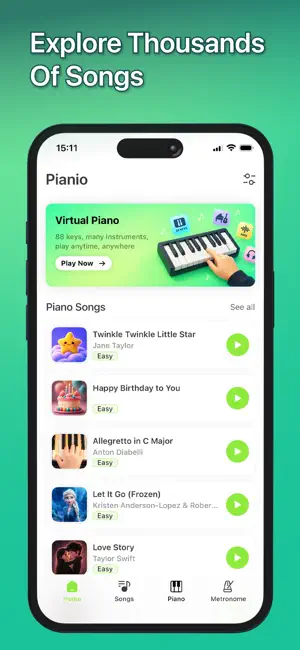 Pianio - Learn Piano Keyboard iPhone screenshot 5