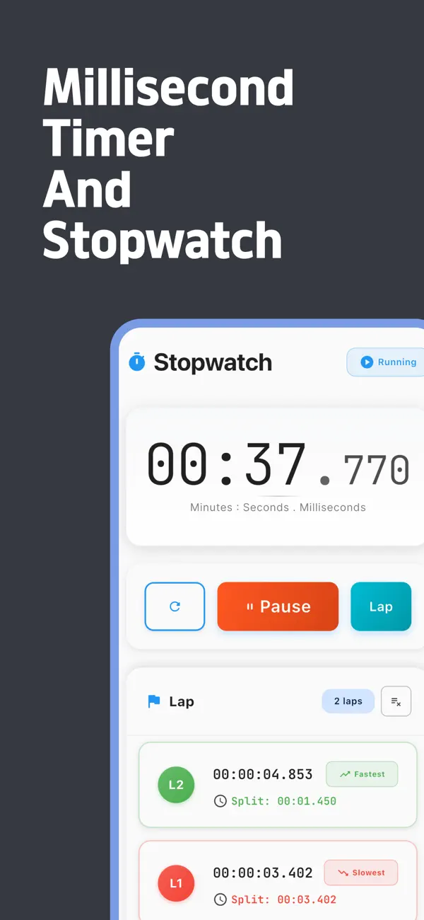 #1. Millisecond stopwatch & timer (iOS) Ved: Seulki Eom