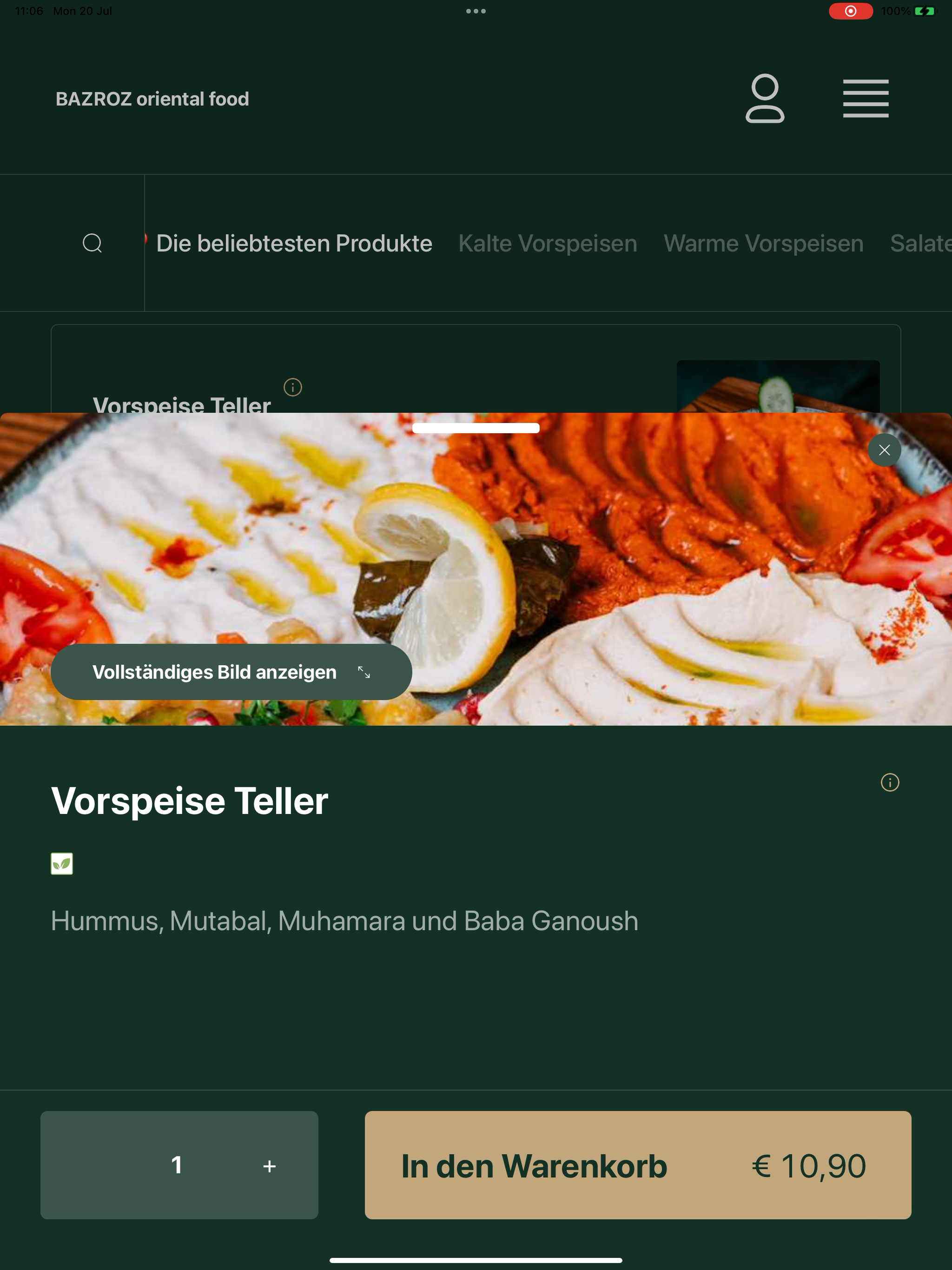 BAZROZ oriental food screenshot 7