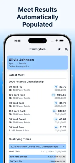 Swimlytics screenshot 2