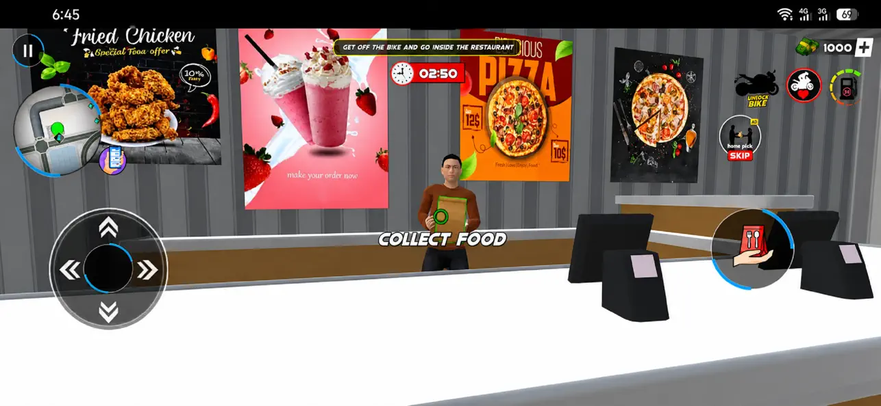 Screenshot #2 pour Jeu de livreur pizzas à vélo