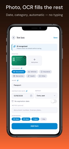 Expi: Expiry & Renewal Tracker Screenshot 2 of 6