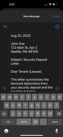 Deposit Letter PDF Generator screenshot