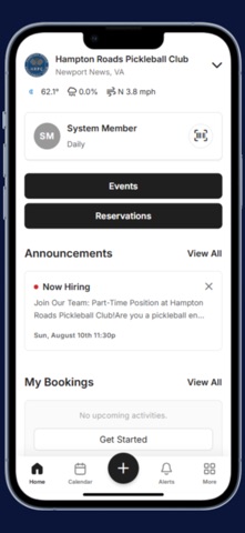 Hampton Roads Pickleball Club iPhone screenshot