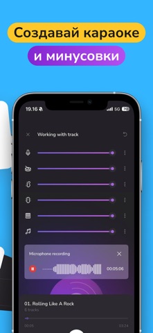 Убрать голос из песни, музыку iPhone screenshot 2