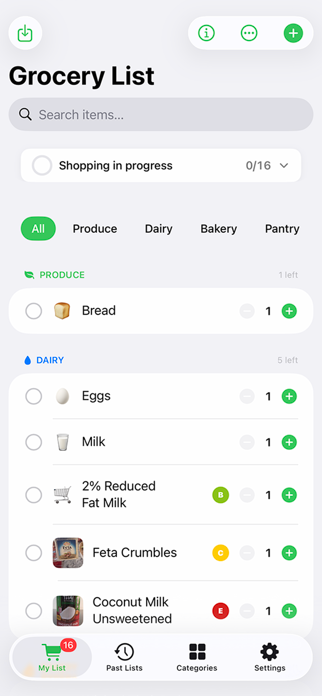 Grocery/ShoppingList Screenshot 1 of 9