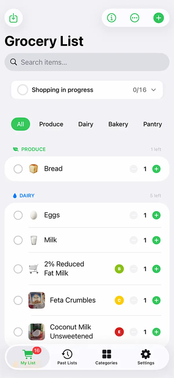 Screenshot #1 pour Grocery/ShoppingList