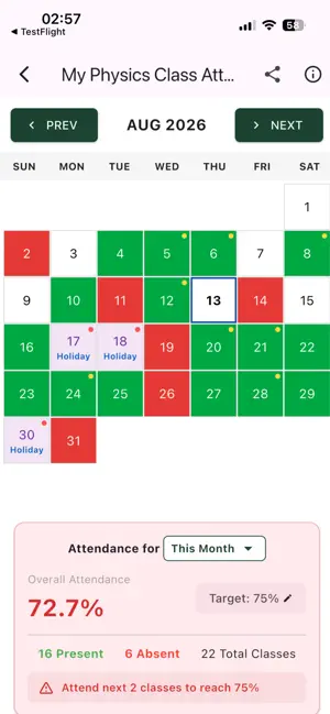 Daily Attendance Tracker App screenshot 3
