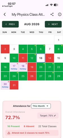 Daily Attendance Tracker App Screenshot 3 of 7