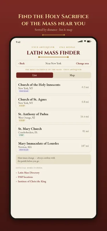 Latin Mass Finder screenshot 2 of 4