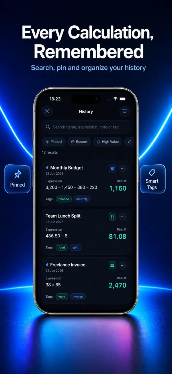 #3. iCalculator: Widget & History (iOS) Av: Tran Thi Kim Mo