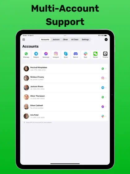 Messengers: 2nd Web Chat App on iPad, screenshot 2