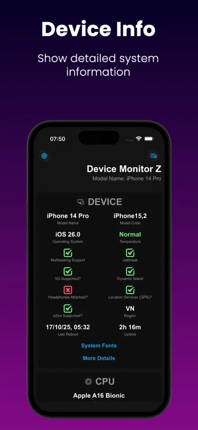 Device Monitor Z: CPU x RAM OS screenshot 1