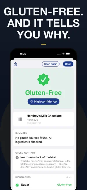 Gluten Free Scan: GlutenCheck screenshot 1