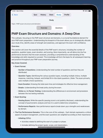 PMP Masterclass: Exam Prep iPad screenshot