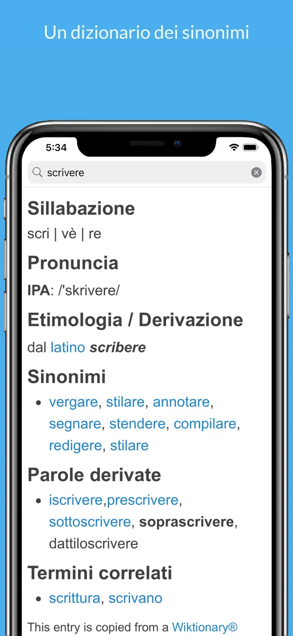 Screenshot #2 pour Dizionario Italiano e Sinonimi